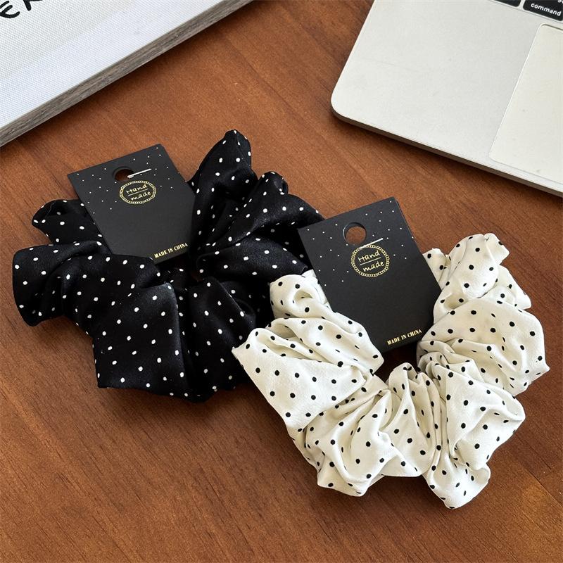 New High-end Polka Dot Large Braided Hairband for Women, Elegant Hairstyle Accessory, Suitable for Spring and Summer.