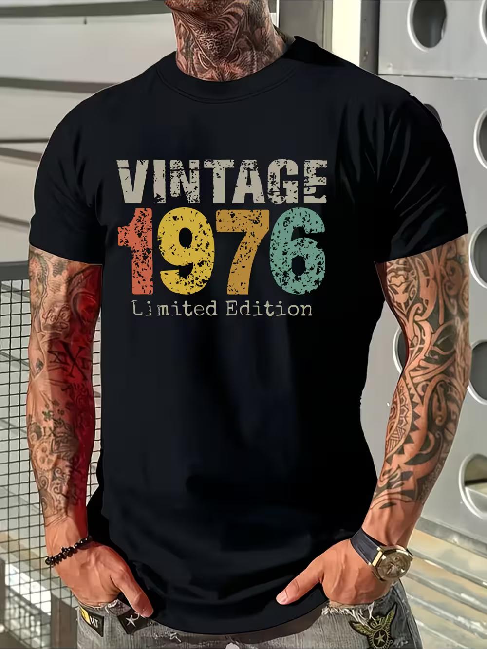 Men s Retro 1976 Limited Edition T-Shirt- 40th Anniversary Retro 70s Design XXXL