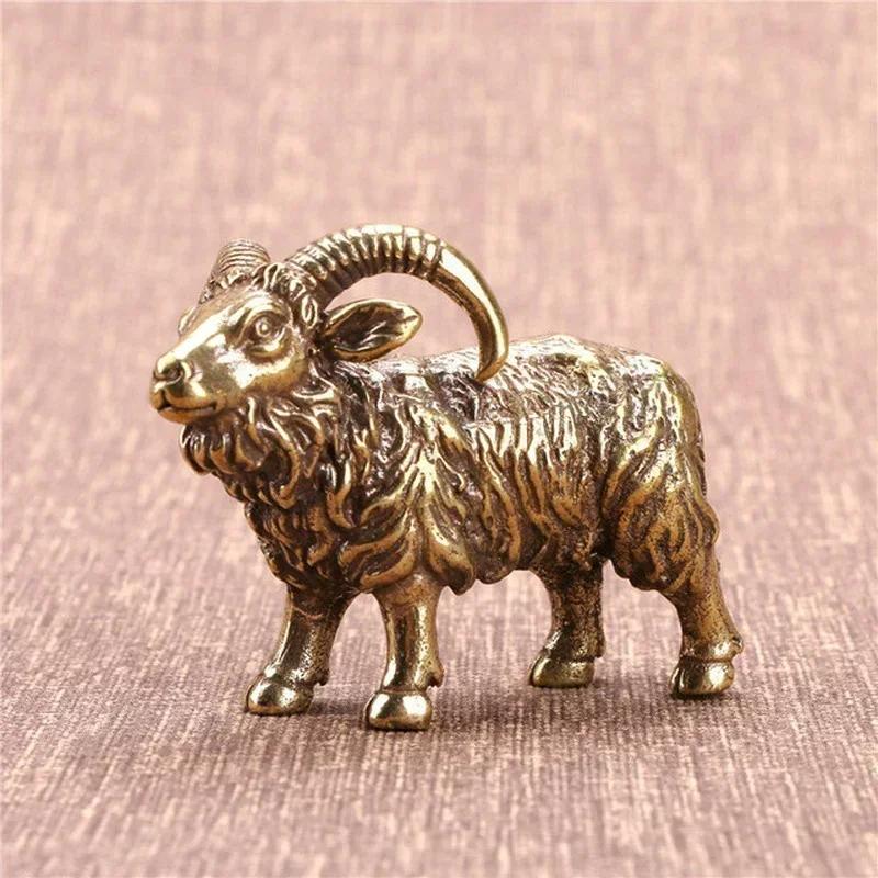 Ornamenti Antichi in Bronzo Antico Ornamenti Capra in Bronzo Massiccio Ottone Animale da Tè Portapenne Carta Pressata Piano Tavolo Rame Collezio