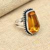 Unique Honey Topaz Gemstone Handmade 925 Sterling Silver Ring Gift For Women