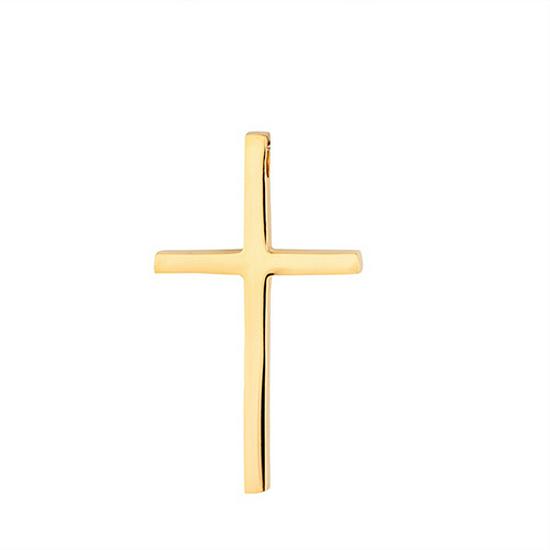 Polished Titanium Steel Cross Pendant Necklace for Men - European & American Style
