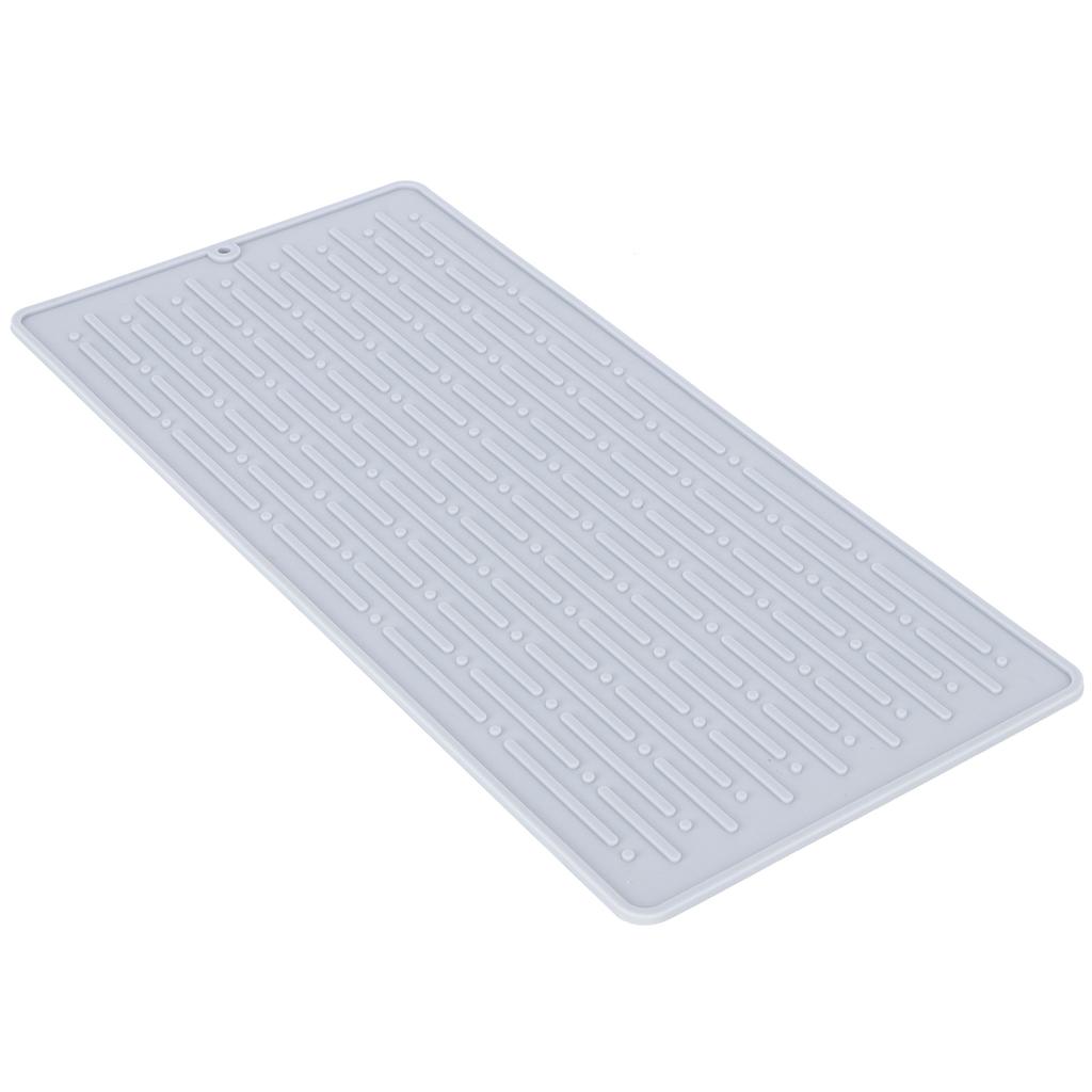 Silicone Draining Pad Non Slip Soda Bottles Drying Rack Mat Kitchen Accessories Gray(3 Hole Drain Rack Mat )