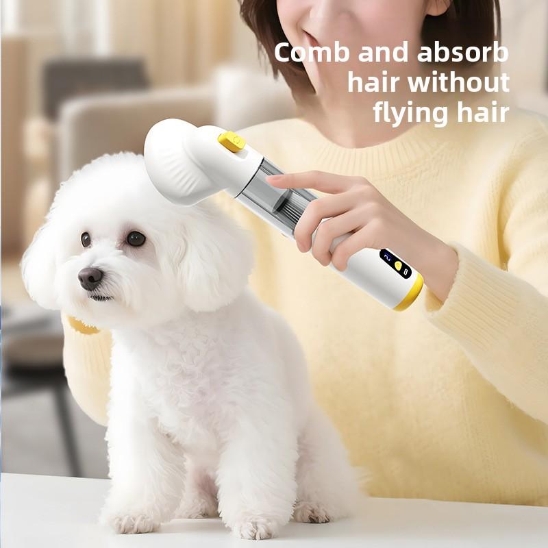 Wireless Pet Grooming Vacuum 3in1 Suction Comb Blow Low Noise 4200Pa HEPA Filter Rechargeable For Cats Dogs Home Car Use
