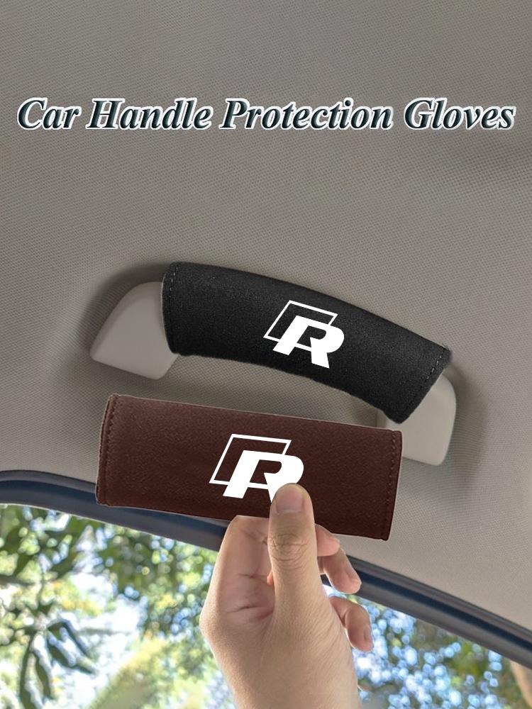 Suede Car Roof Door Pull Handle Protective Cover Soft and Comfortable For Volkswagen VW Scirocco Jetta Beetle Golf Passat