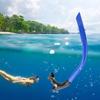Silicone Swimming Front Breathing Tube Training Professional Adults Snorkel Diving Tube(Blue)