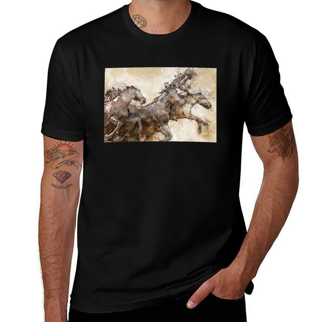 Working with Wild Horses TShirt Big and Tall Casual TShirt