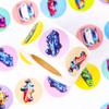 Cartoon engineering vehicle sticker roll - perfect for decorating scrapbooks, wall art, and gift wrapping. Comes with PVC self-adhesive backing.