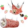 LYART Guinea Pig Rat Ferret Hammock and Warm Bed Small Pet Hideout Tunnel Cave Hanging Bunkbed Hammock Cage Toy for Hamster Sugar Glider Squirrel