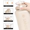 SANTECO Thermos Water Large with Direct Stainless Vacuum Beige Bottle, Insulated, Capacity, 1900ml, Straw, Drinking, Steel, Insulated,