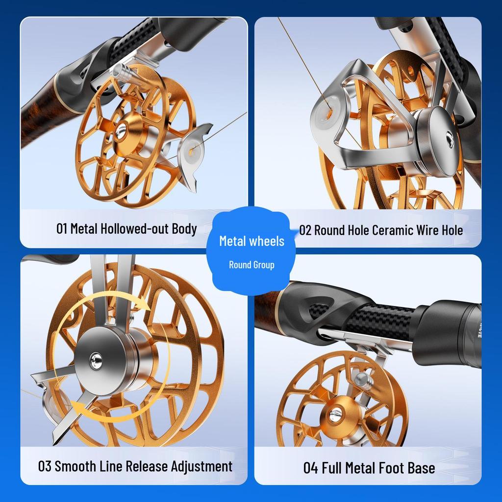 Eisangelruten-Set mit weicher Spitze und Spinnrolle - Winterfischereiausrüstung