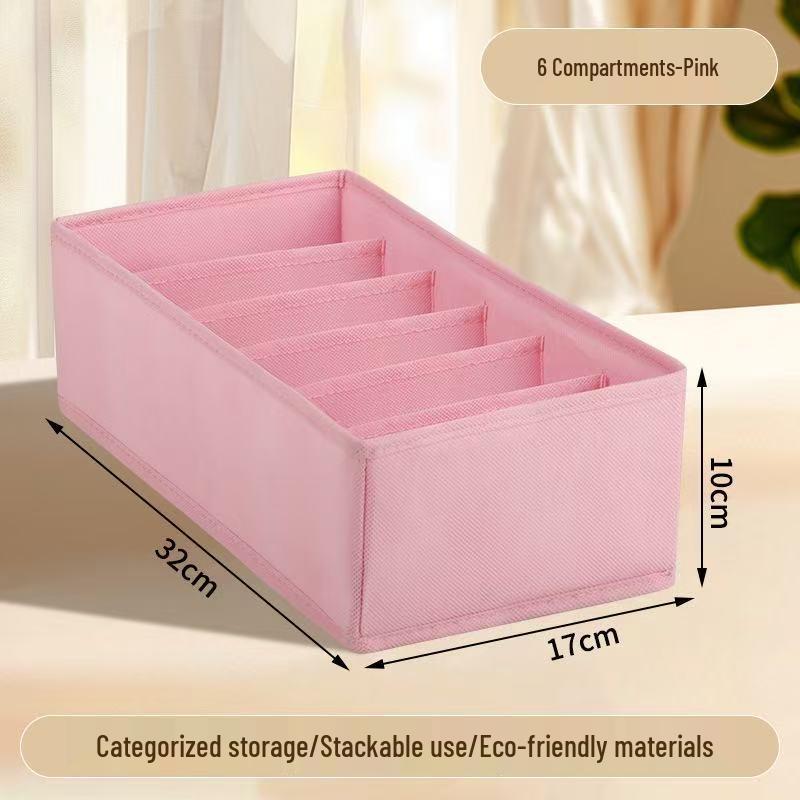 Underwear and Socks Organizer: Home Fabric 4-Piece Lidless Storage Set for Scarves, Socks, and Bras.