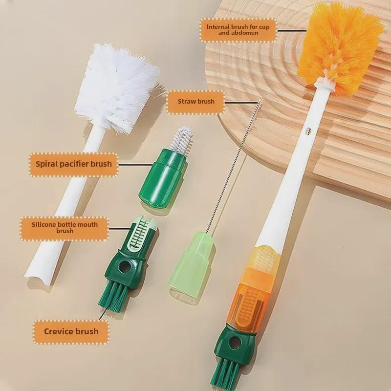Multifunctional Long Handle Cup & Straw Cleaning Brush Set (5-in-1)