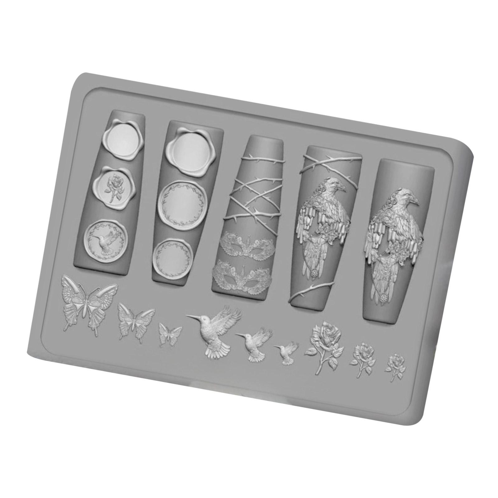 

Креативная силиконовая форма для нейл-арта для легкого создания узоров и дизайнов. Мягкие материалы подходят для ногтей разной формы и длины.