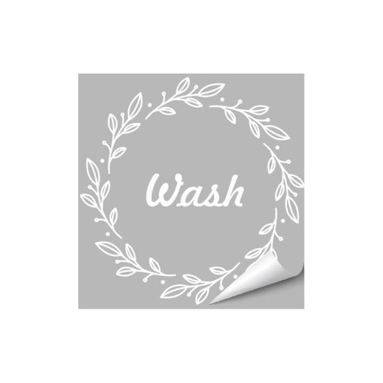 

Static Sticker Transparent with Garland Flower Printed Static Cling Label Glue-Free Decal for Washing Machine A