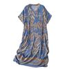 Short Sleeve Plus Size Cotton Vintage Floral New In Dresses for Women Casual Loose Long Summer Dress