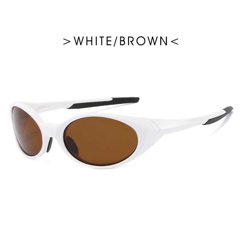 Outdoor Sports Polarized Sunglasses Women Men Unisex Oval Glasses Reflective Mirrored Lens Color Patchwork Shades