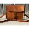 Dámská vintage taška přes rameno z pravé hnědé kůže Messenger Cross Body