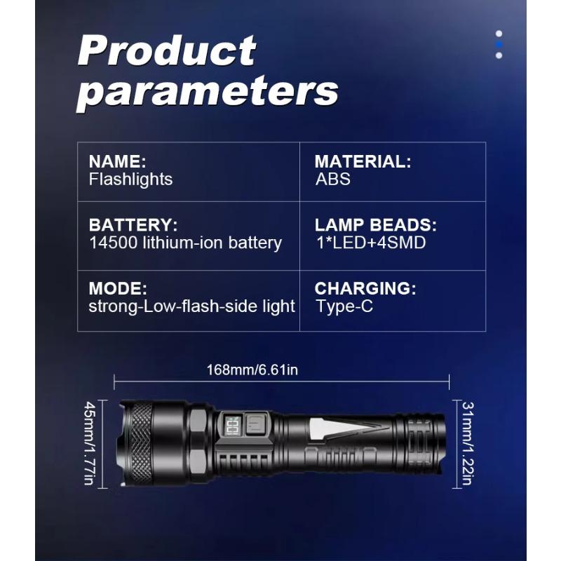 High Power Led Flashlight Super Bright Long Range Torch Rechargeable Ultra Powerful Outdoor Hand Lamp Camping Lantern