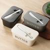 1pcs Multicoloured Butter Box Refrigerator Box with Knife Ceramic Rectangular Butter Dish with Lid Butter Box Storage
