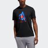 Adidas Marvel Spiderman Graphic Print Basketball Short Sleeve T-Shirt Men Tops Black DX6894