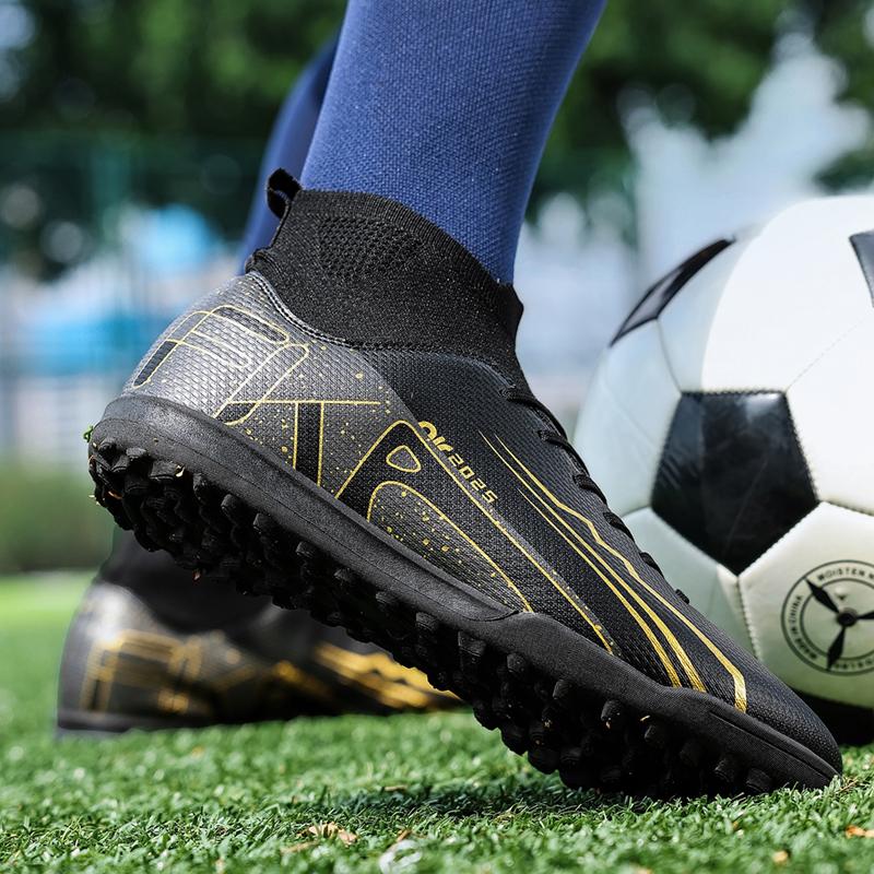 Kinder/Herren Socken Mund Fußballschuhe Gummi Weiche Sohle Kurzen Nagel Kunstrasen Leder Jugend Kinder Fußballschuhe