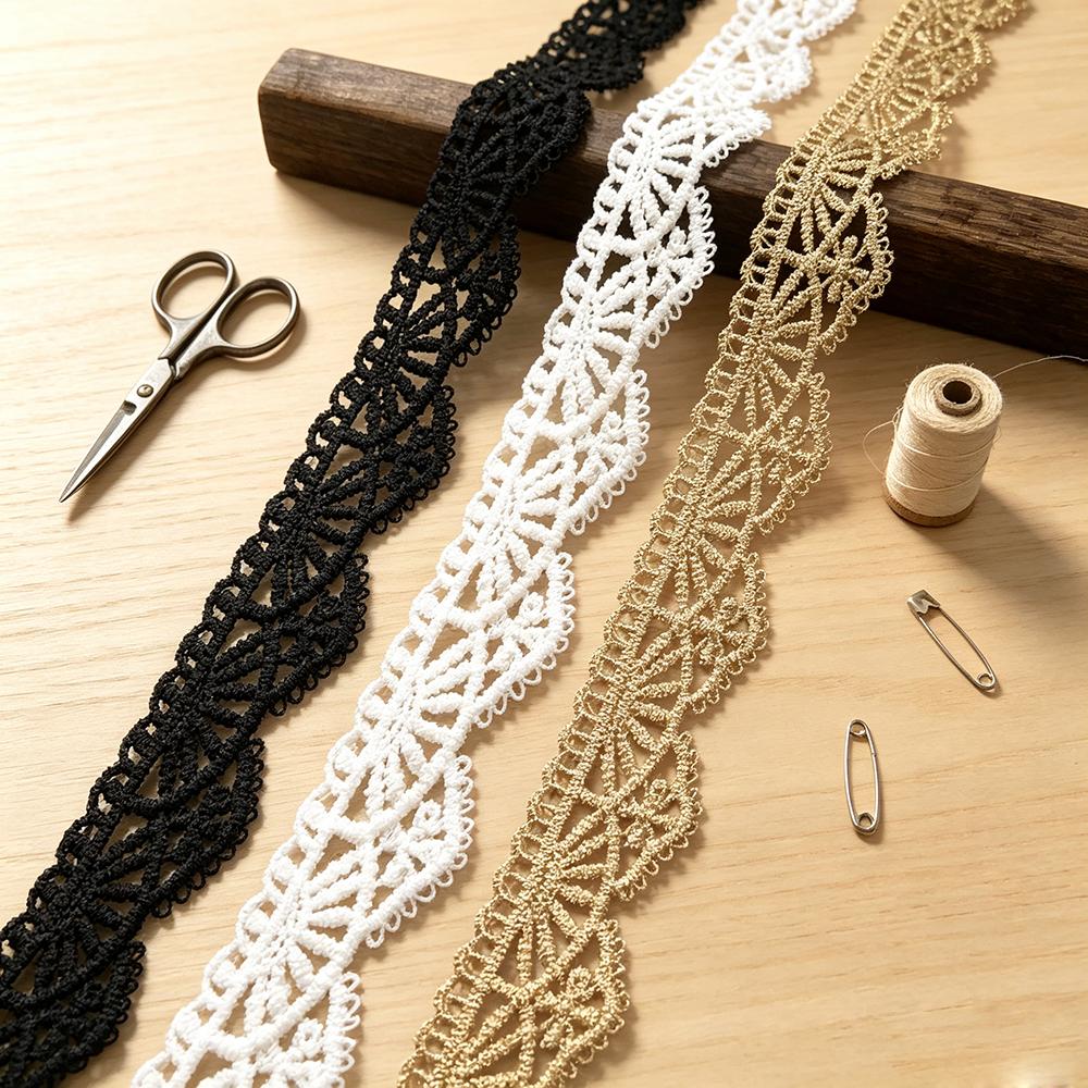 New 5m/16.4ft each Pack white lace trims Handmade thin curve rope Sewing Accessory for bras Curtains Dresses Hats wedding Gift sewing Decoration