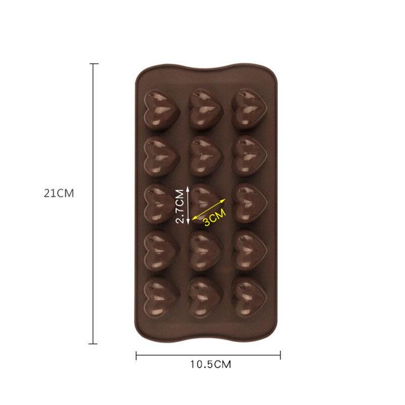 15 Hole Heart Shape Silicone Mold Fondant Cake Mold Mini Non Stick Pudding Soap Chocolate Candy Mould Cake Decoration Tools