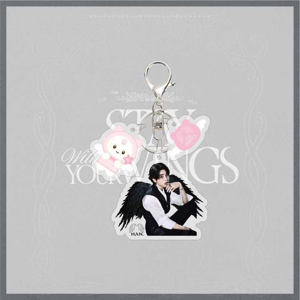 Neuer 26 Jahre Stray Kids SKZOO Niedlicher Acryl Schlüsselanhänger Stay with Your Wings FELIX HYUNJIN Zubehör Tasche Schlüsselanhänger