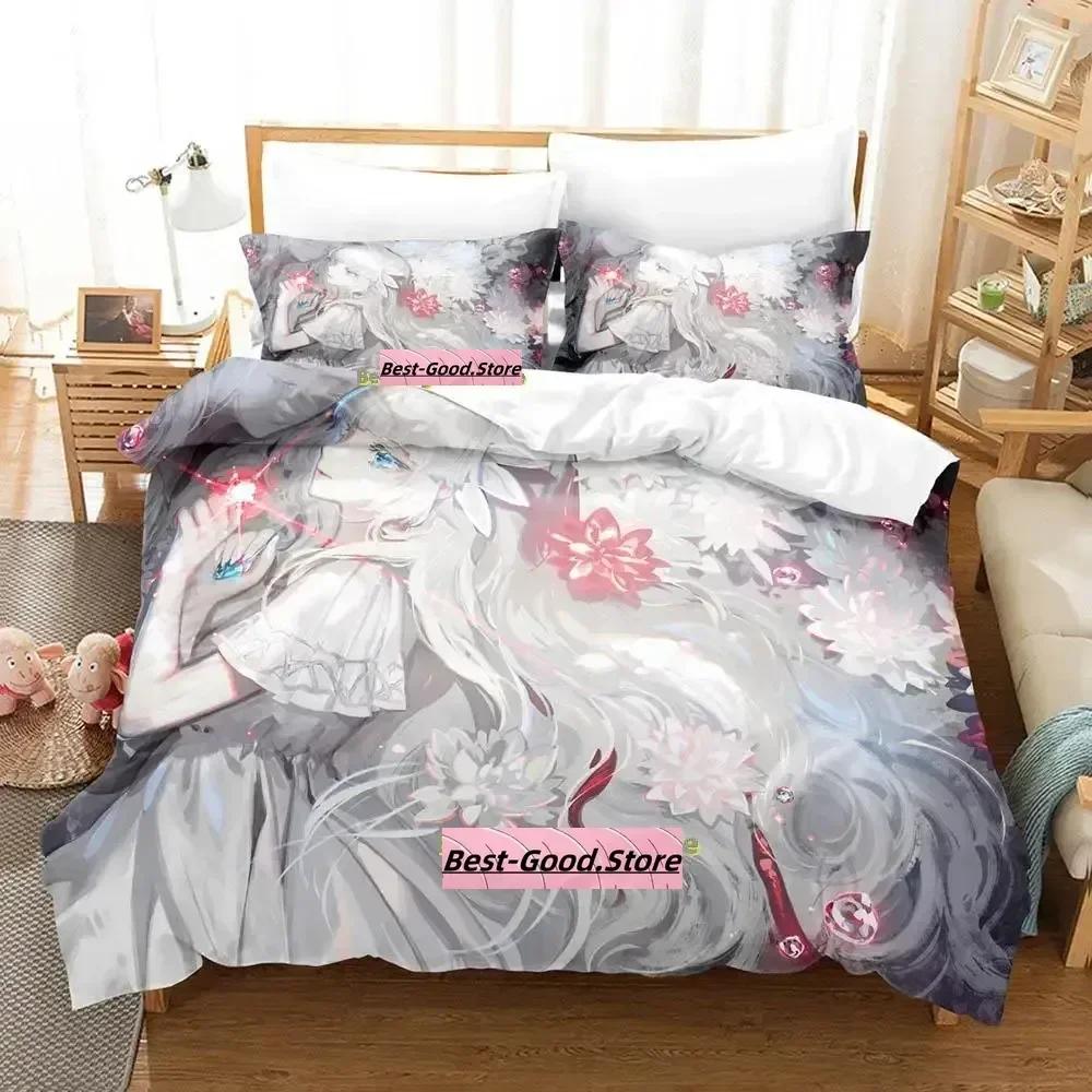 Gamw ENDER LILIES Quietus of the Knights Bedding Set Printed With Pillowcase Bed Duvet Cover Soft Single Double Queen Super King
