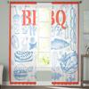 Party Food Chiffon Sheer Curtains For Living Room Bedroom Decoration Window Tulle Curtains Drapes