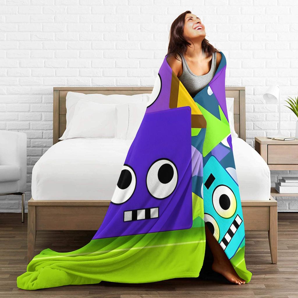 Geometry Dash Herní Herní Deku Kvalitní Teplá Měkká Hodit Deku Podzim Děti Dospělý Obývací Pokoj Nadýchaný Přehoz