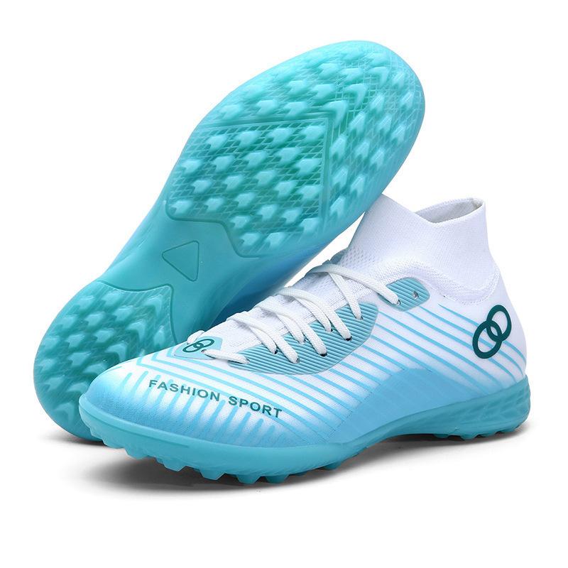 2025 European Cup High-top Seamless Fly-woven Football Shoes Boys' Training Competition Long-stapled Broken-nail Sports Shoes