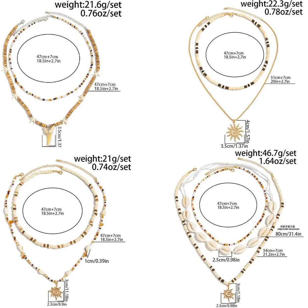 Ingemark 4 Styles Faddish Unique Sun Pendant Necklace for Men Creative Coconut Husk Rice Beads Chokers Necklace Jewelry Gifts