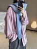 Louvre Early Spring Korean Style Lapel Drawstring Long Sleeve Loose Shirt for Women