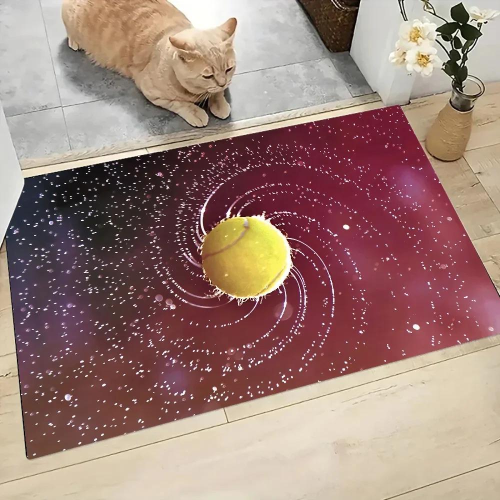 Tennis Court Printed Door Mat for House Entrance Bedroom Bathroom Anti-slip Floor Mat Sports Style Polyester Carpets Home Decor