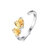 S925 sterling silver love natural stone opening ring for women, European and American light luxury temperament adjustable ring for women