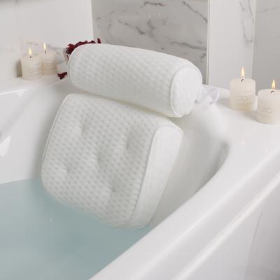 Cuscino da bagno per supporto per vasca da bagno, collo, testa e schiena con ventose antiscivolo. Cuscino per vasca in air mesh