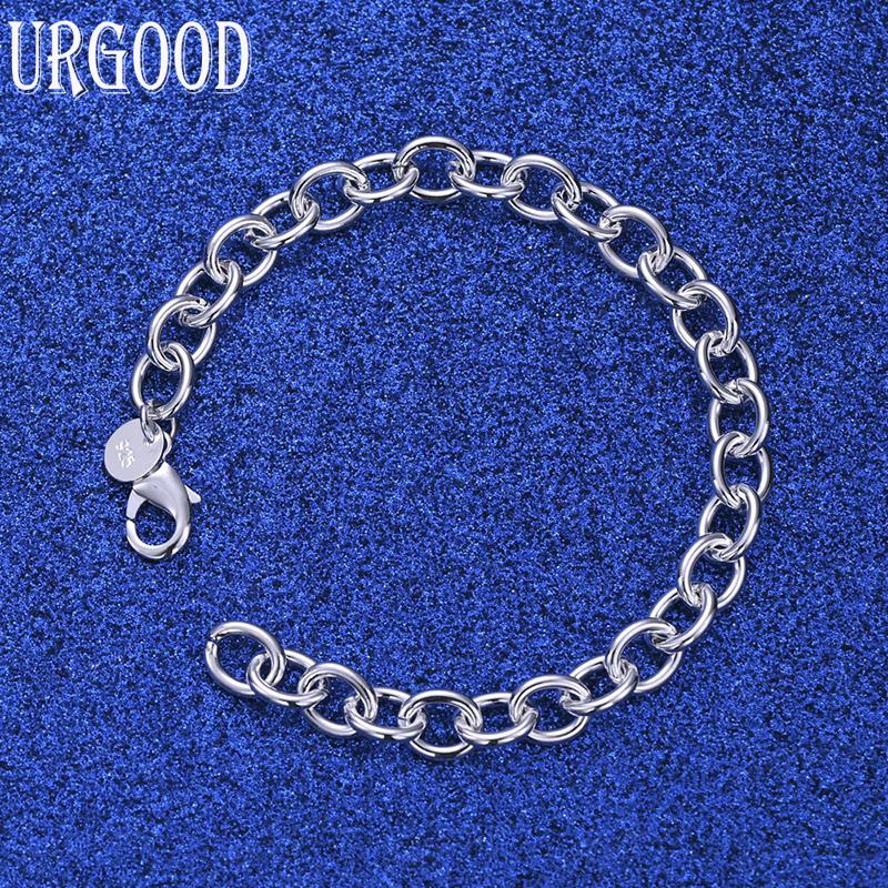 925 Sterling Silver Fashion Circle Bracelet Wedding Gift Jewelry