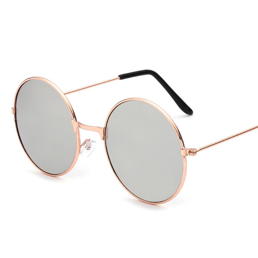 FOENIXSONG Womens Round Sunglasses Retro Gold Silver Black Frame Classic Eyewear Female Male Sun Glasses for Men Ladies