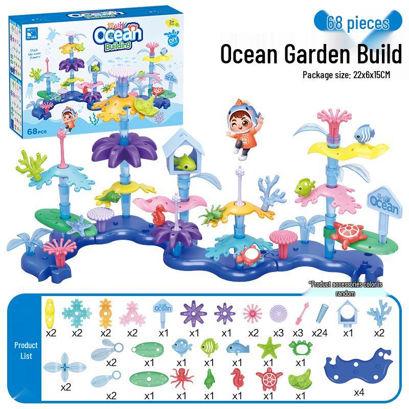 Free Shipping DIY Creative Assembly Toys - Varied Garden Series for Girls, Educational Flower Arrangement Toys in Stock