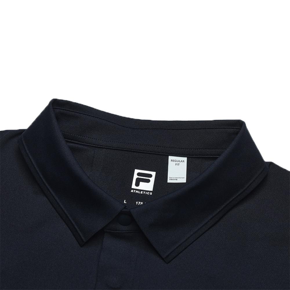 Fila Fitness Fashion Simple Versatile Comfortable Sports Knitted Casual Short Sleeve Polo Shirt Men Polo Shirts Dark-Blue A61M521105F-NV