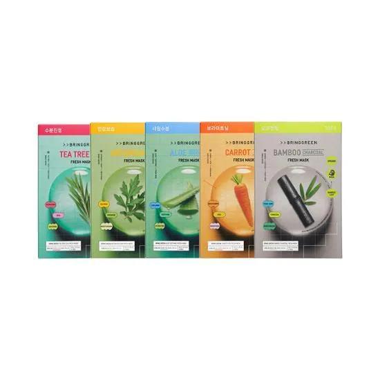 BRINGGREEN Fresh Mask Sheet 10P 5 Options To Choose Tea Tree Cica