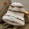 Winter Knitted Wool Versatile Plush Striped Fisherman Hat Children Thickened Warm Ear Protectors Internet celebrity Hairy Basin Hat