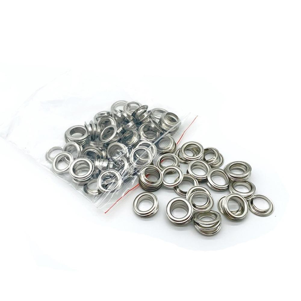 100Sets/pack Silvery Eyelet Grommet Round Rings Tarp Accessories DIY Copper Eyelet Grommet