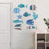 10 Pcs Summer Coastal Fish Wall Decor Vintage Farmhouse Ocean Fish Wall Art Nautical Beach Theme Hanging Decoration