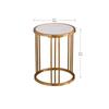 Slate/sintered stone round side/end table with golden stainless steel frame