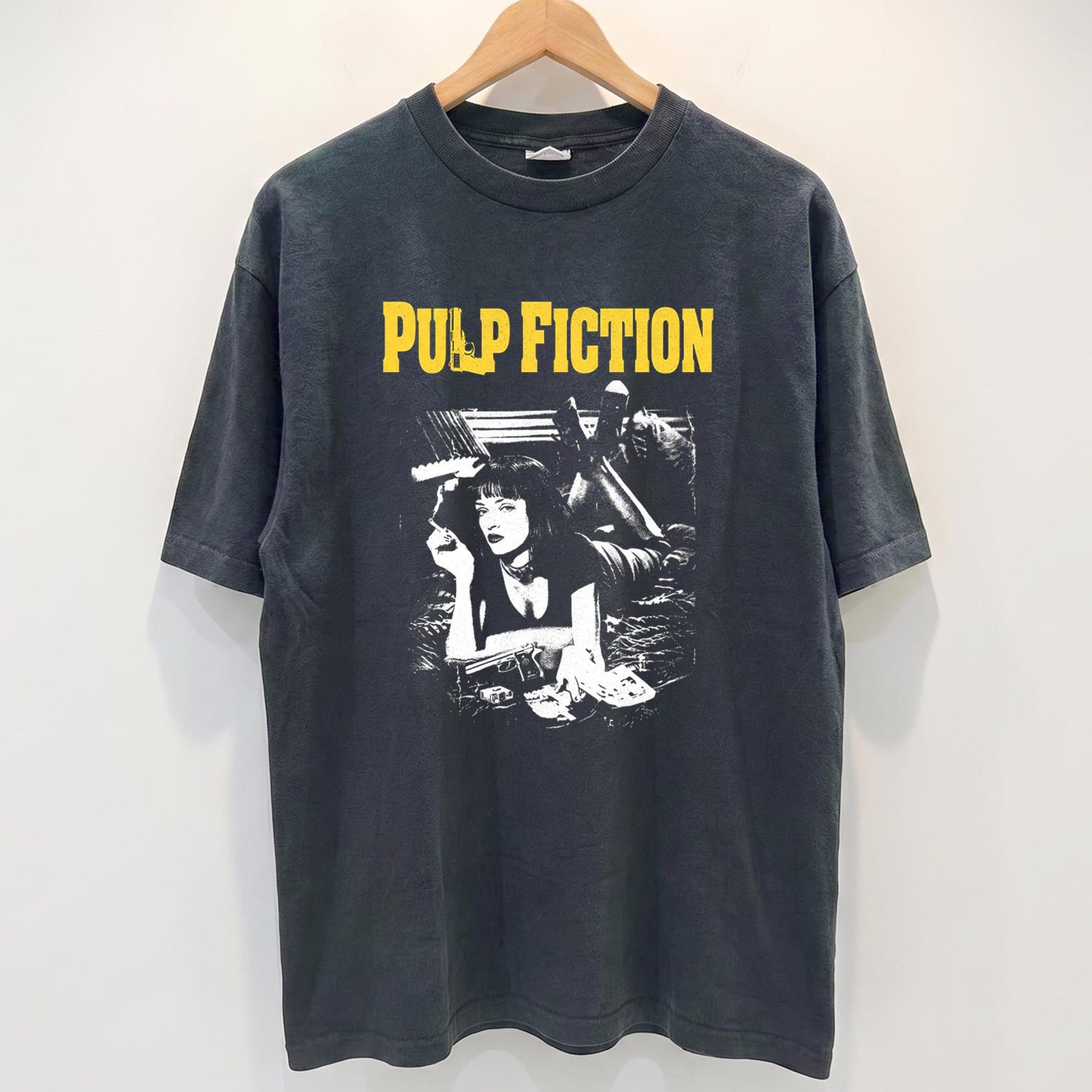 Vintage Crime Movie Shirt, Retro Noir Graphic Tee, 90s Cult Cinema Inspired Comfort Colors T-Shirt, Dark Movie Lover Gift L