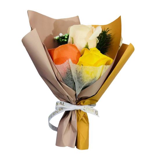 Bukiet ze sztucznych kwiatów dla kobiet Sztuczny bukiet z wiecznych róż na Walentynki Dzień Matki Boże Narodzenie Prezent urodzinowy