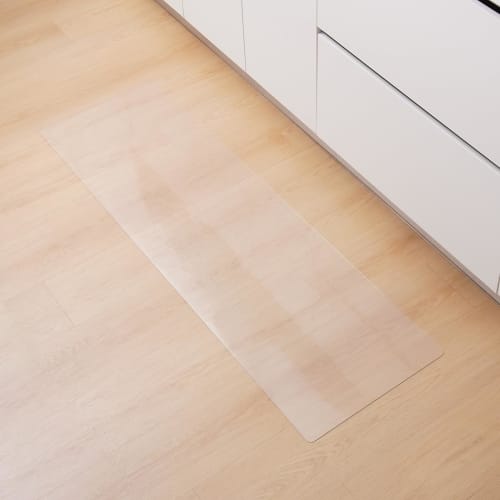 Transparent Embossed Kitchen Mat, 45x120cm, 1.5mm Thick PVC, Floor Protection, Kitchen Carpet Protector, Large Desk Mat, Prevents Scratches, Suitable