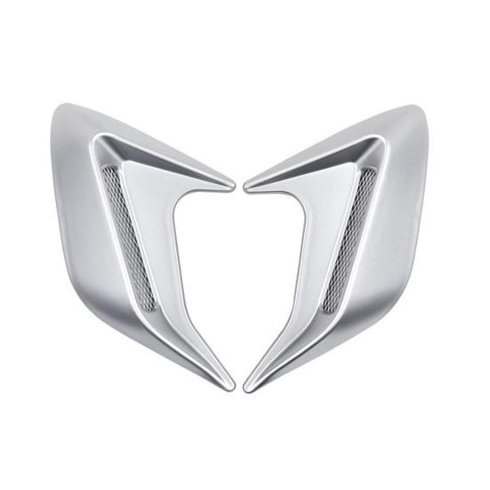 Car Shark Gill Side Vent Decals ABS Chrome Fender Trim Self-Adhesive Stick-On Exterior Hood Ornament Sporty Car Vent Sticker Fit for Most Cars